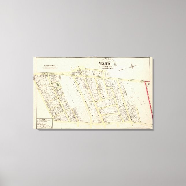 Providence Rhode Island Map Canvas Print (Front)
