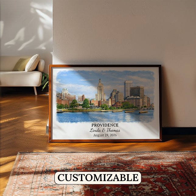 Providence Rhode Island Poster, Watercolor, Custom Poster (Creator Uploaded)