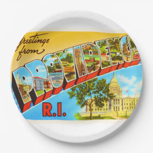 Providence Rhode Island RI Vintage Travel Souvenir Paper Plate