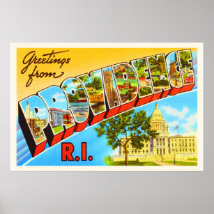 Providence Rhode Island RI Vintage Travel Souvenir Poster