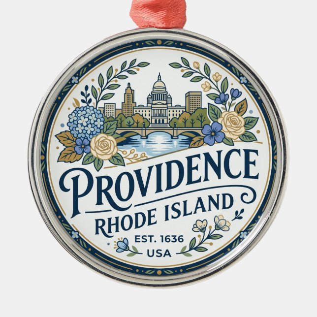 Providence, Rhode Island USA Metal Tree Decoration (Front)