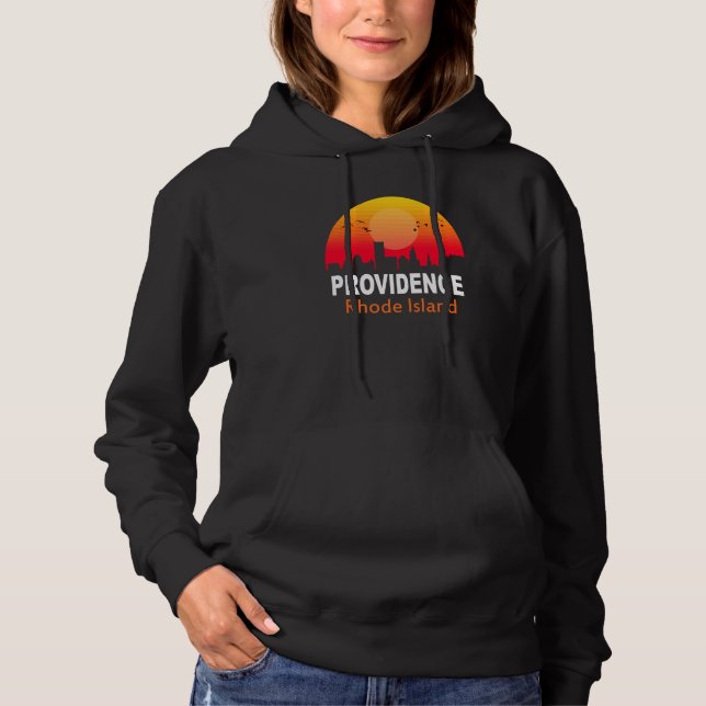 Providence Rhode Island Vintage Sunset Retro City  Hoodie (Front)