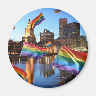 Providence, RI Flying Pride Magnet