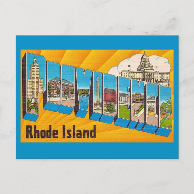 Providence RI Greetings Postcard (Front)