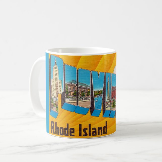 Providence RI Retro Postcard Mug (Front Left)