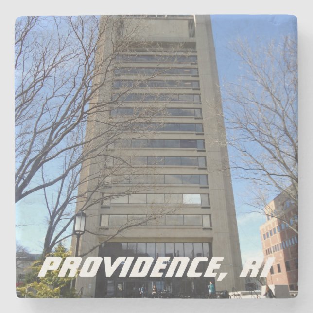 Providence, RI Skyscraper - Brutalist Architecture Stone Coaster (Front)