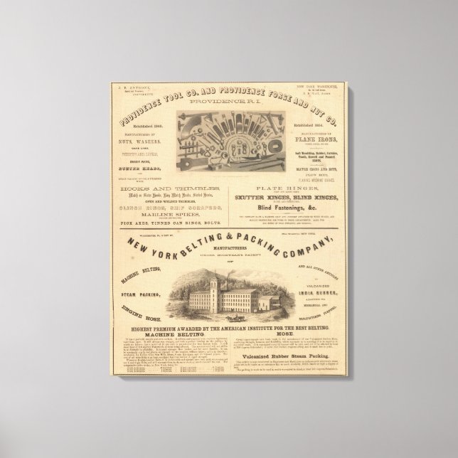 Providence Tool and Forge and Nut Company Canvas Print (Front)