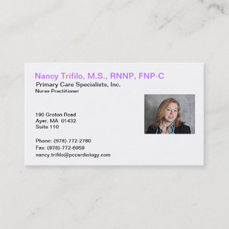 Provider Nurse Practitioner Sample Card