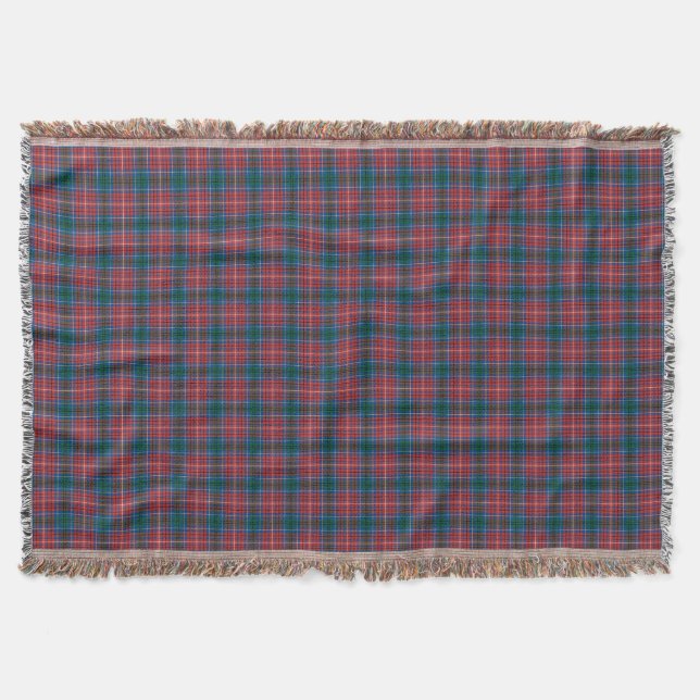 Province of British Columbia Canada Tartan Pattern Throw Blanket (Front)