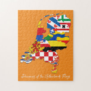 Provinces of the Netherlands Flags Map Educational Jigsaw Puzzle