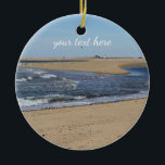 Provincetown Beach on Cape Cod Ceramic Tree Decoration<br><div class="desc">Beautiful view looking from Herring Cove Beach in Provincetown over towards Race Point.  Race Point Lighthouse can be seen in the distance.</div>