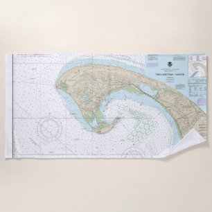 Provincetown Harbour Nautical Chart 13249 Beach Towel