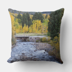 Provo River and aspen trees Cushion