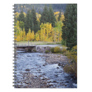 Provo River and aspen trees Spiral Notebook
