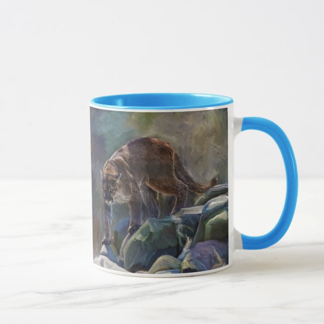 Prowling Cougar Mountain Lion Art Design Mug (Right)
