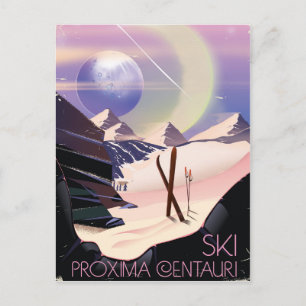 Proxima Centauri ski travel poster Postcard
