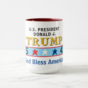 Prresident Trump 45 47 God Bless America Mug