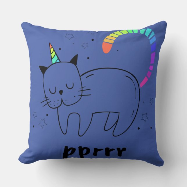 Prrr Caticorn Cushion (Front)