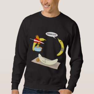 Prudish banana, funny sunbathing beach vegan food  sweatshirt