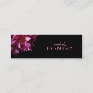 Prune Roses Flower in Teal Aqua Blue Digital Art Mini Business Card