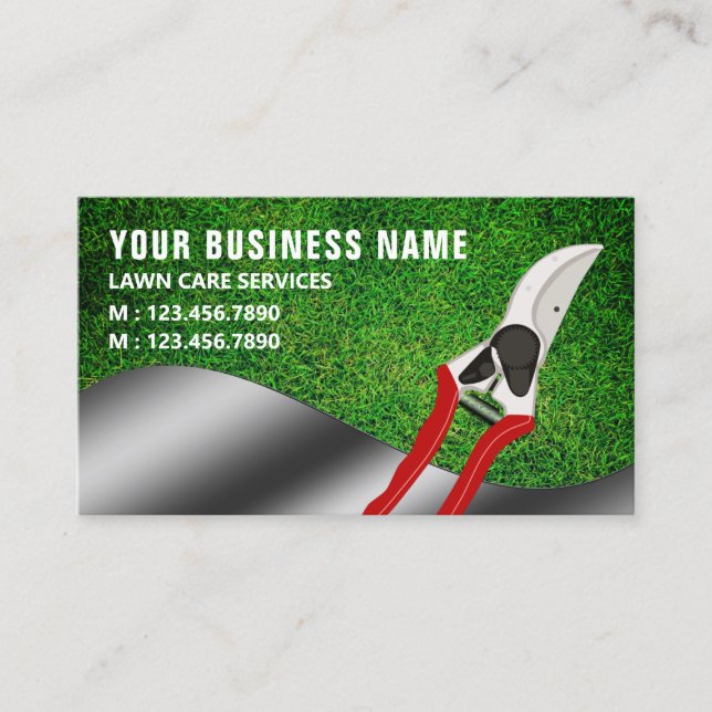 Pruning Shears Gardening Landscaping Lawn Care Business Card (Front)