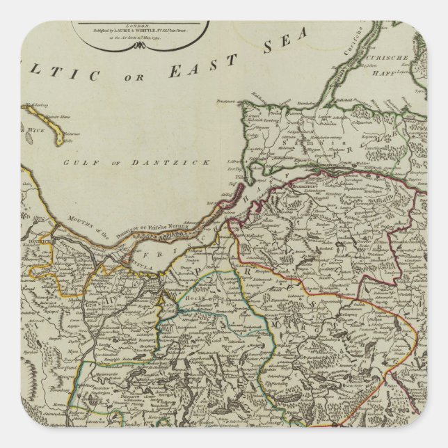 Prussia, Dantzick Square Sticker (Front)