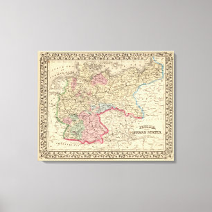 Prussia, German States Map by Mitchell Canvas Print