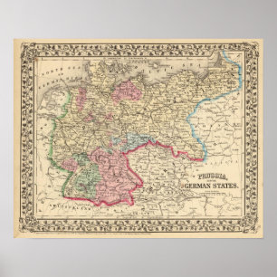 Prussia, German States Map by Mitchell Poster