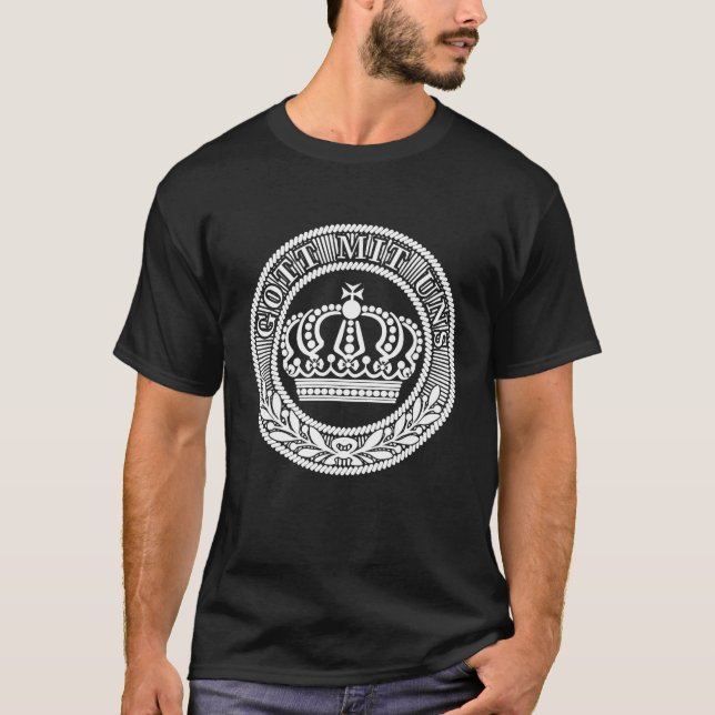 Prussian Belt Buckle T Shirt Gott Mit Uns German G (Front)