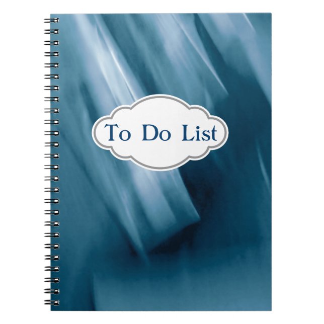 Prussian Blue Abstract Personalised Spiral Notebook (Front)