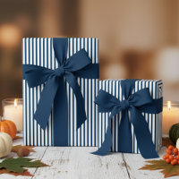Prussian Blue and White Stripes Pattern