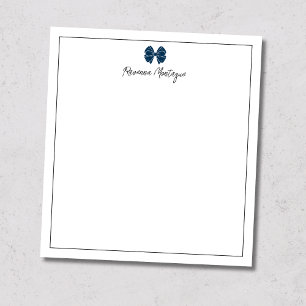 Prussian Blue Bow Border Script Custom Name Script Notepad