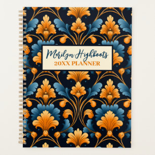 Prussian Blue, Orange, and Mustard Planner