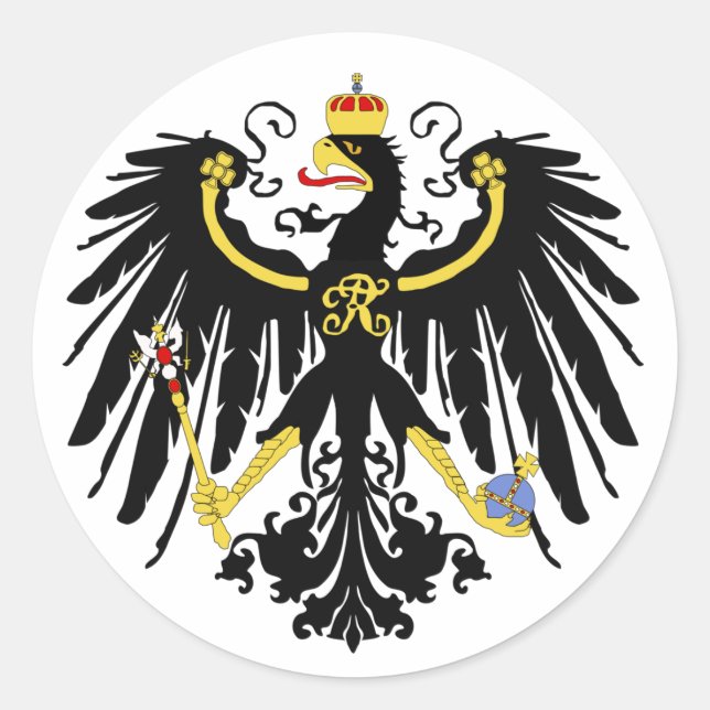 Prussian Eagle - Flagge Preußens - Reichsadle Classic Round Sticker (Front)