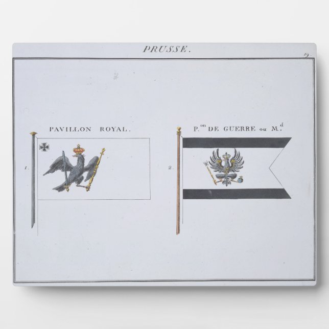 Prussian Flags, from a French book of Flags, c.181 Plaque (Front)