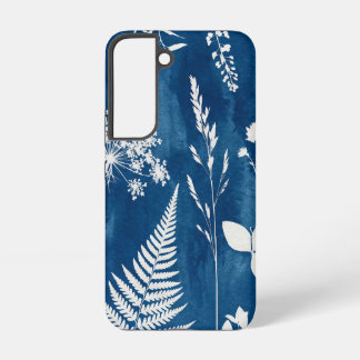 Prussian Indigo Blue Cyanotype Fern Botanical Art Samsung Galaxy Case