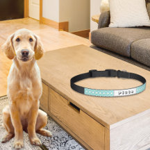 Prussian Tiles Pattern Dog Collar