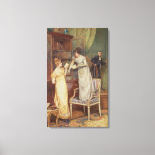 Prying Eyes, 1901 (w/c heightened with white) Canvas Print