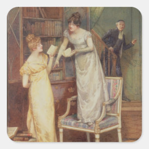 Prying Eyes, 1901 (w/c heightened with white) Square Sticker