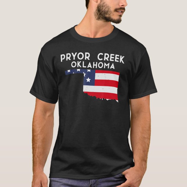 Pryor Creek USA State America Travel Oklahoman T-Shirt (Front)