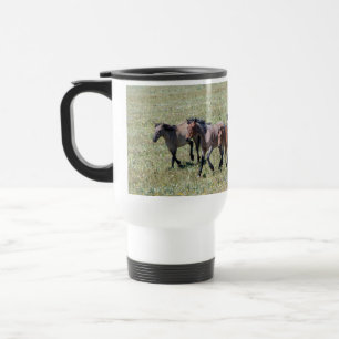 Pryor Mountain Wild Horses Running Travel Mug