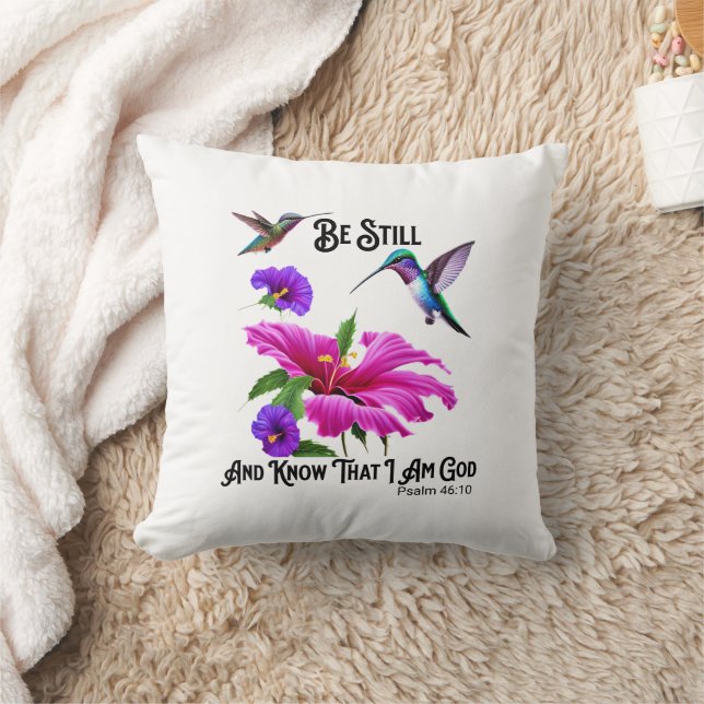 Ps 46:10 Be Still and Know Hummingbird  Cushion (Blanket)