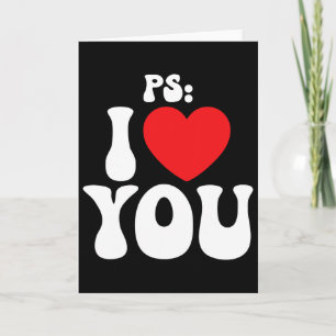 Ps I Love You Day Purple Funny Valentine Matching Card