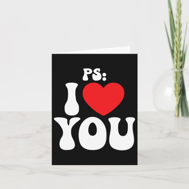 Ps I Love You Day Purple Funny Valentine Matching  Card (Front)