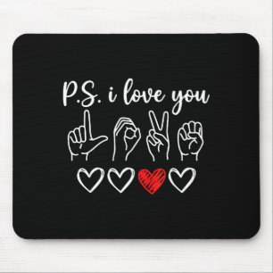 Ps love day valentine's day purple asl love hand mouse pad