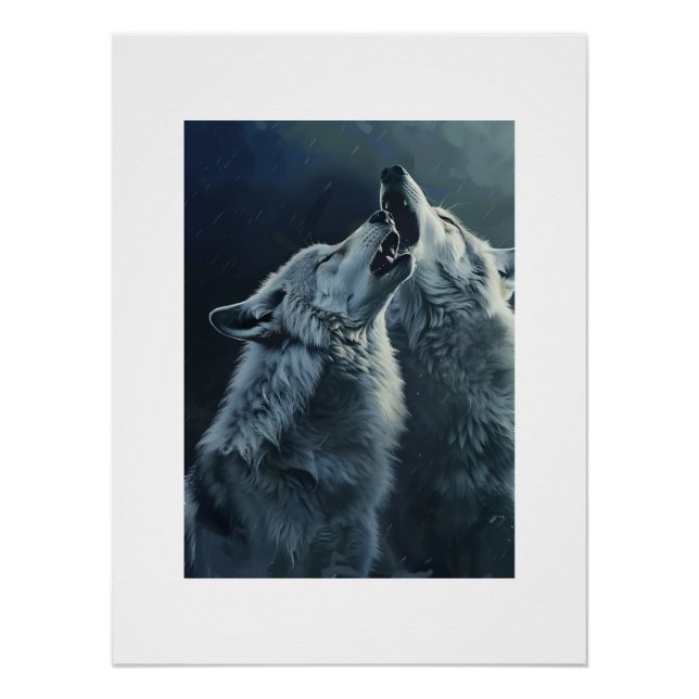 PS Nature Designs, Howling Wolves Poster Art (Front)