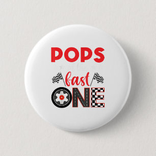 Ps Of The Fast One Birthday 1st Race Car Family  6 Cm Round Badge