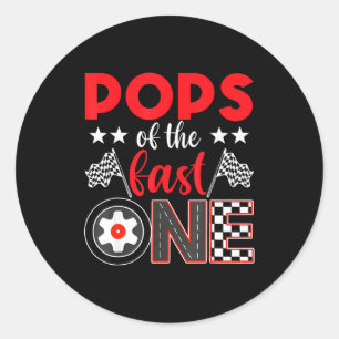 Ps Of The Fast One Birthday 1st Race Car Family  Classic Round Sticker