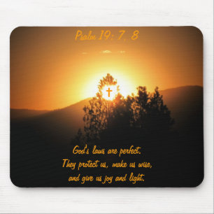 Psalm19: 7, 8 God's laws are perfect Mouse Pad