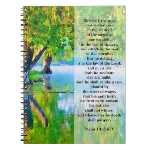 Psalm1:1-3 Blessed is the man Christian Notebook